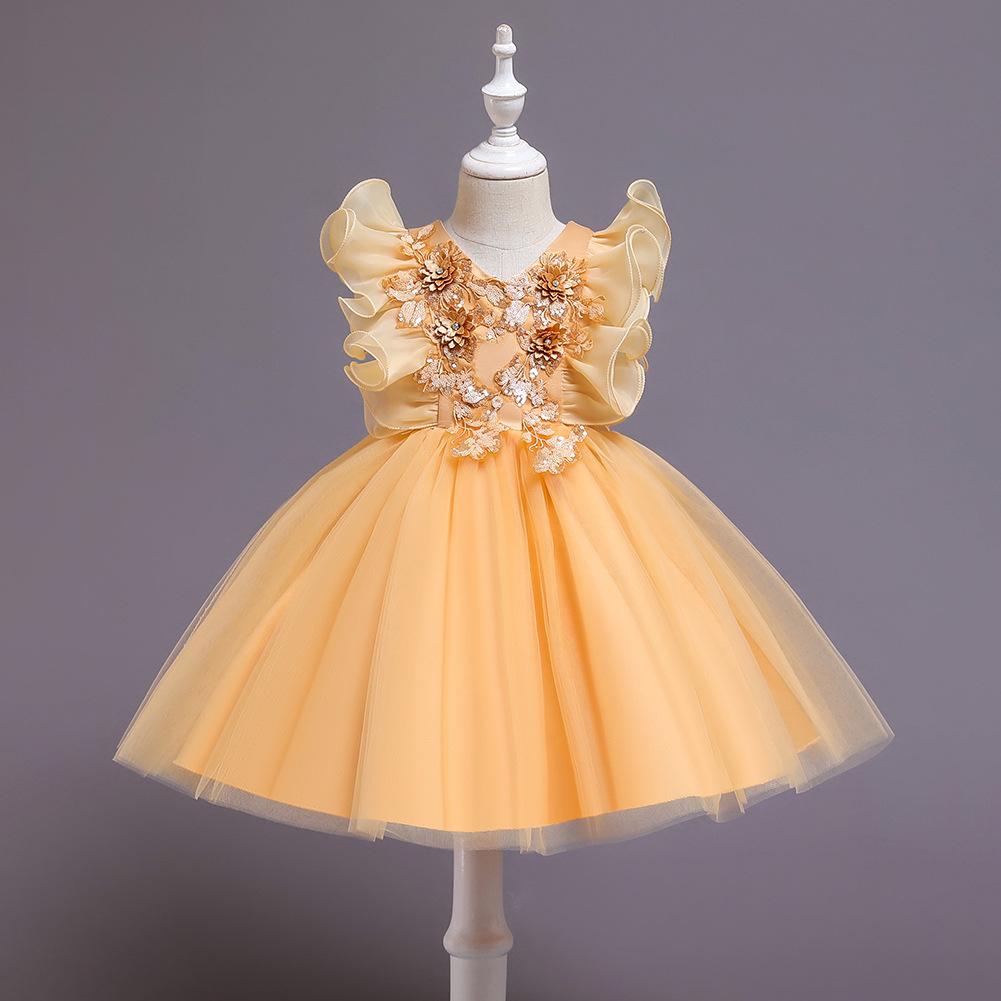 Детские платья Платья для девочек без рукавов Платья принцесс Платья-пачки для девочек-цветочниц Платья для детей среднего и большого размера