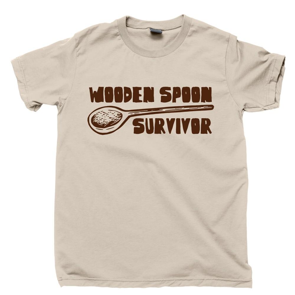 Wooden Spoon Survivor T Shirt Old School Spanking Paddle Switch Beat Funny Tee