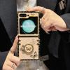Suitable for Samsung ZFLIP6 Folding Screen Mobile Phone Shell Shell Pattern Bracket Diamond Insert Suitable for Z Flip3 4 5