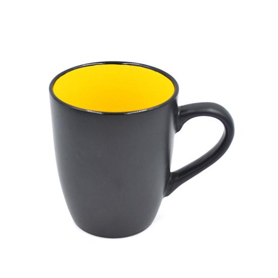 Керамическая кофейная кружка с красочной внутренней частью, легко моющаяся ручка, чашка для чая, 16 унций, матовая чашка для напитков, латте, капучино