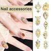 10Pcs Nail Jewelry Retro Bright Color Fade-Resistant Shiny Visual Effect Wide Application Decorative Metal Faux Crystal Style 3D Nail