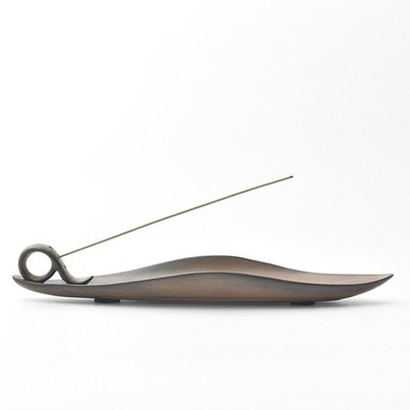 Подставка для благовоний, винтажная курильница, буддийские храмовые принадлежности, китайские курильницы в форме листа, лодки