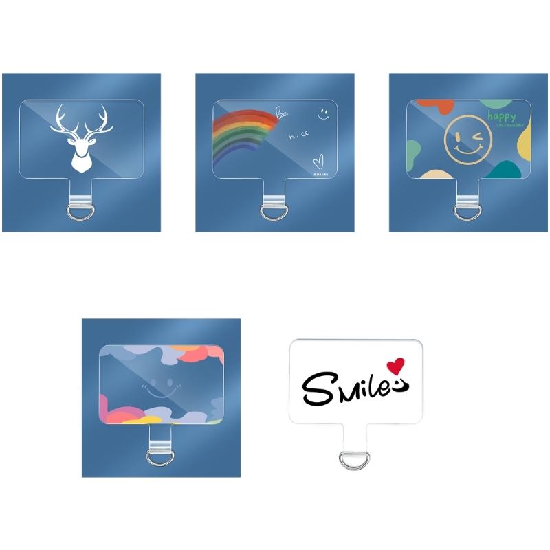 Universal Cellphone Anchors Phone Lanyard Patches Pad Tether Tab for Drop Protections Phone Strap Connector with Rings