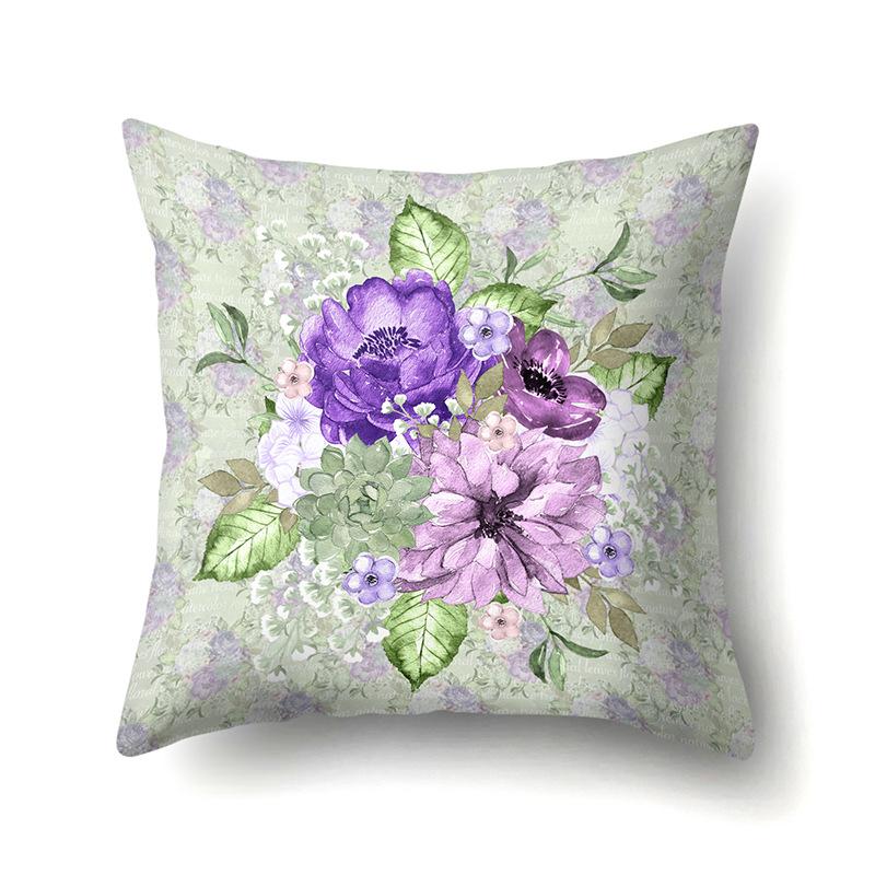 Фиолетовый Цветочный Узор Полиэстер Односторонняя Наволочка Домашняя Наволочка для Подушки на Диван Гостиная Спальня Чехол для Подушки