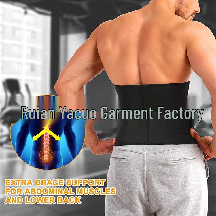 Men's Sports Fitness Waist Trainer - Extreme Sweat Abdominal Binder with Boned Hook and Eye Tummy Control Belt