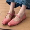 Мода 2025 Лето Женские Балетки Розовые Туфли-лодочки Квадратный Носок Слипоны Плоские Туфли для Женщин Балетки Удобные С Бантом Женские Сандалии