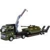1/50 Alloy Military Flat Transport Truck 33cm Trailer Model Submarine with Tank Aircraft Children's Gift Toys
