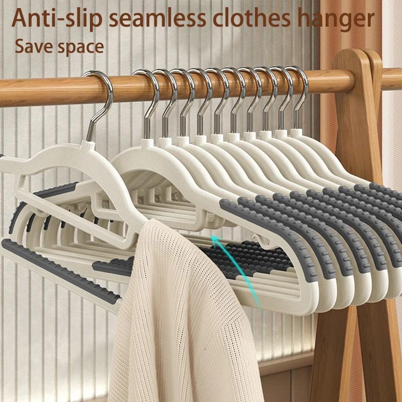 5/10PCS Home Use Non-slip Clothes Hanger Dry Wet Use Clothes Rack Wardrobe Storage Hanging Shoulder Protection Drying Rack