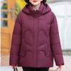 Middle Age Lady Jackets Winter Short Coats Hooded Elegant Thick Warm Plus Size Parkas for Women Outerwears