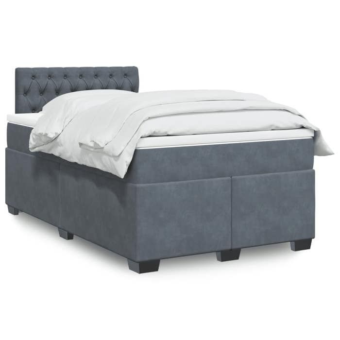 Maison Exclusive - Sommier à lattes de lit et matelas Gris foncé 120x200cm Velours