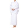 Washable Long [KYOETSU] Two-piece Undergarment, White, Monsha, Half-collar, Collarless, Women's (L)