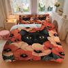 3pcs Black Cat Print Duvet Cover Set - Machine Washable, Includes 1 Cover and 2 Pillowcases, No Core Included yy251013081