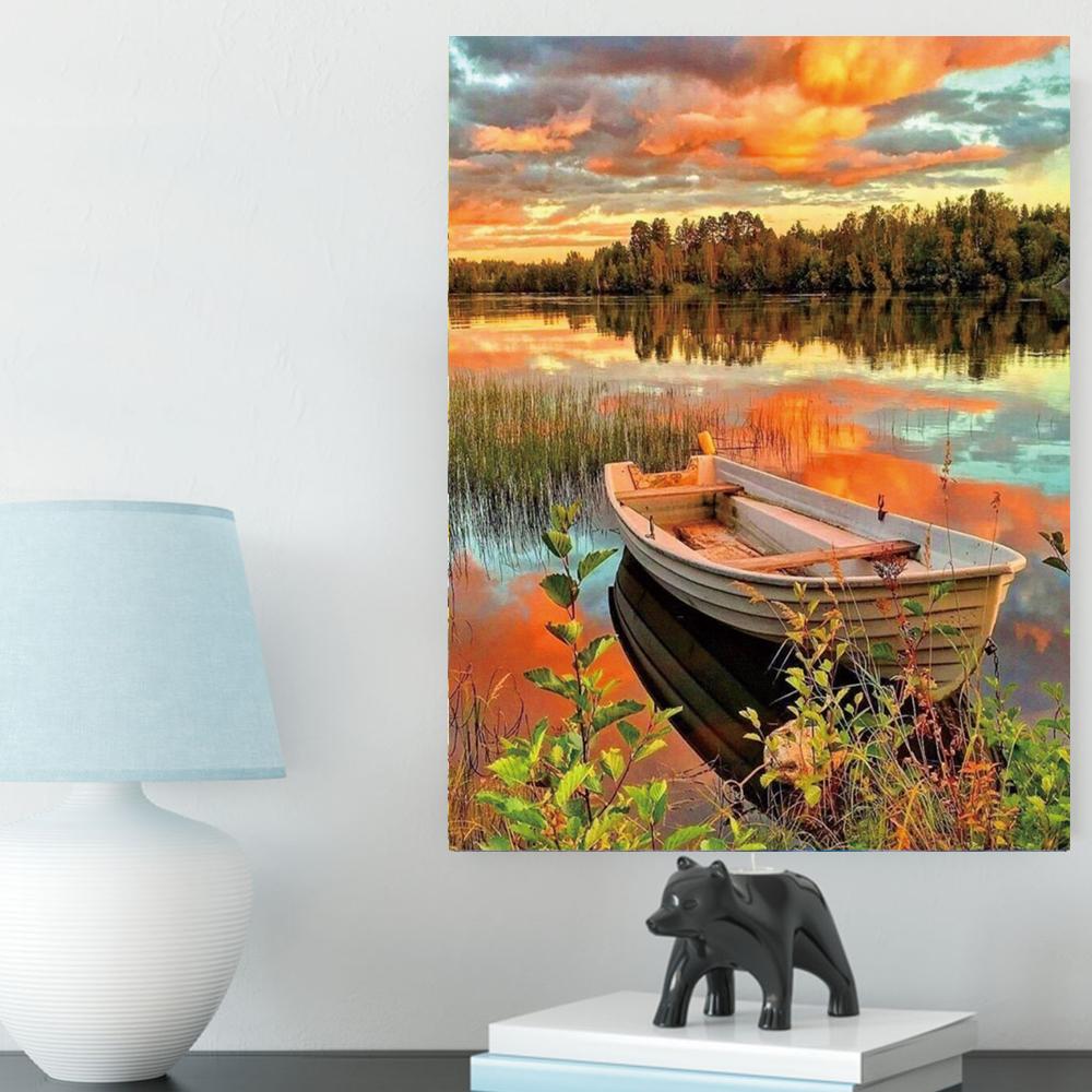 5D алмазная живопись «сделай сам» пейзаж круглый полный алмаз украшение дома может быть настроена имитация набора крестиков ремесла