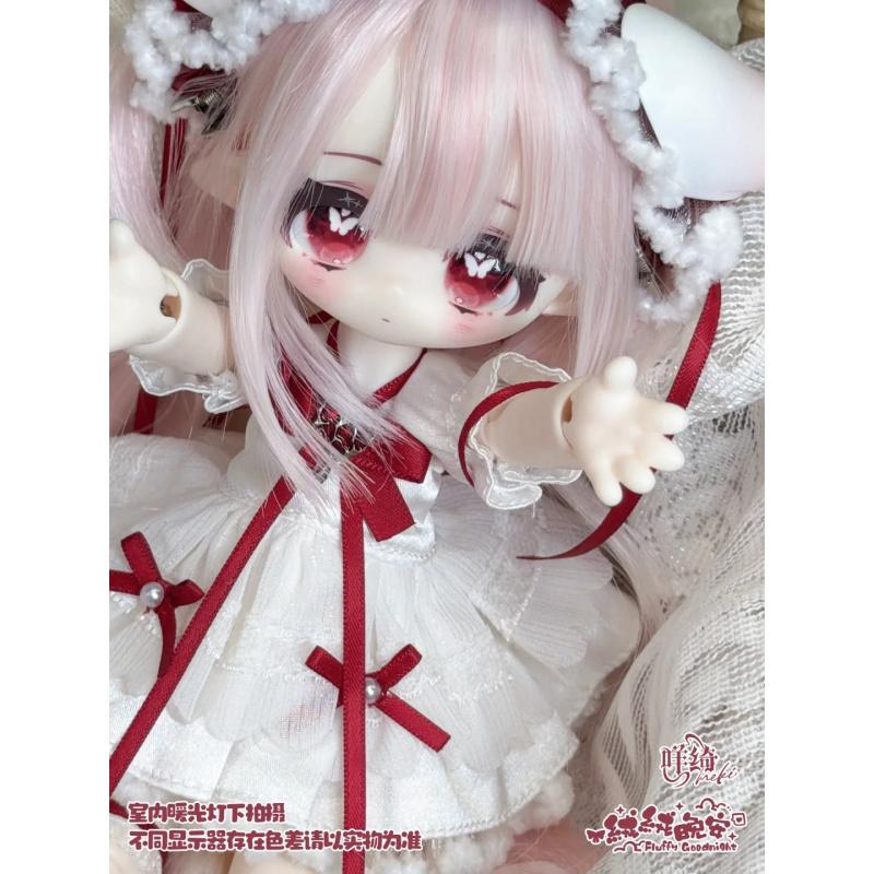 Слепая коробка Meki Fluffy Goodnight Серия 1/6 Масштаб 4 Точки Артикуляции BJD Вживленные Волосы Кавайная Таинственная Коробка Коллекционная Фигурка