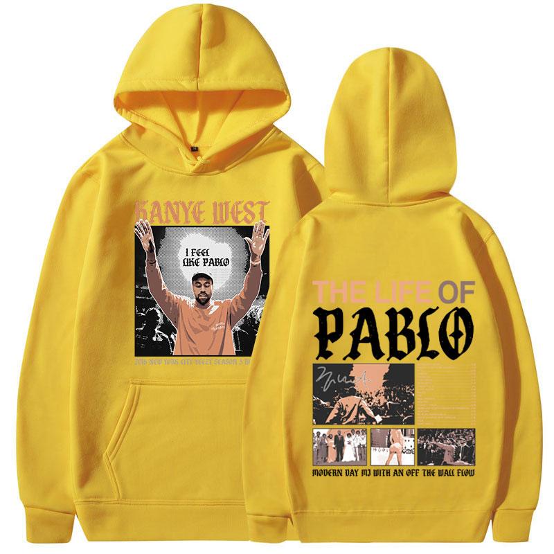 Rapper Kanye West Graphic Print Hoodies THE LIFE OF PABLO Hoodie Men Women Hip Hop Fashion Vintage Oversized Hooded Sweatshirts
