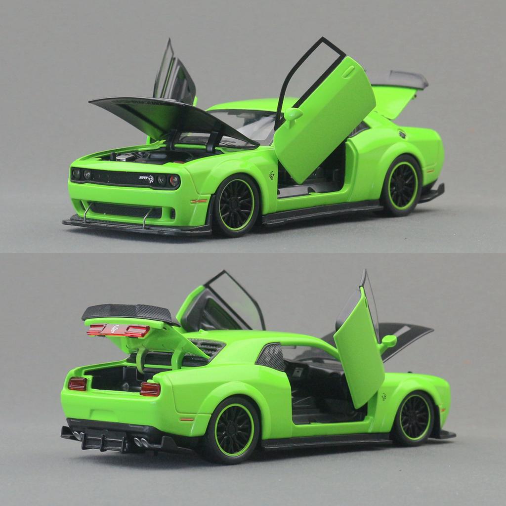 1:32 Dodge Challenger Srt Redeye Hellcat Красный Металлический Модель Мускул-кара Литье под давлением Металлический Спортивный автомобиль Модель Транспортные средства Звук Свет Детская игрушка Подарок