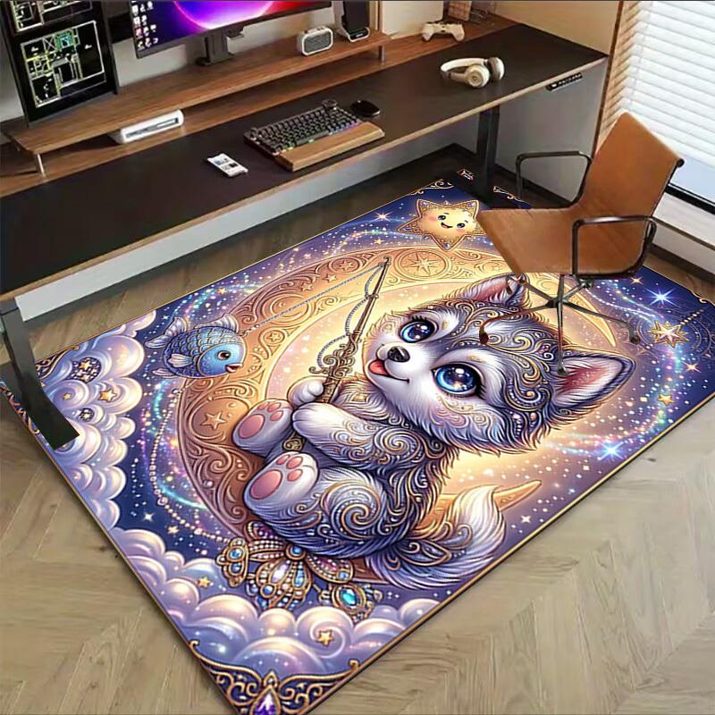 1PC Moon Starry Night Non-Slip Floor Carpet Compatible for Office&Living Room&Bedroom&Dining room - Soft & Pattern-G0400