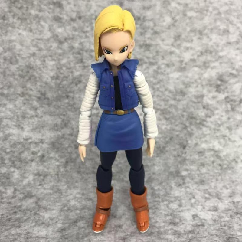 Dragon Ball Z Супер Сайян Будущий Транкс Андроид 18 Сочлененная Фигурка Действия со Сменными Лицами Аксессуарами Модель Игрушка Подарок