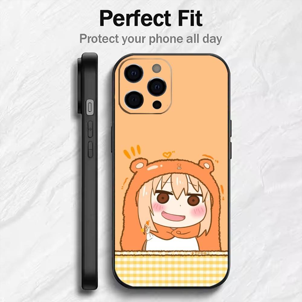 Чехол для телефона с изображением аниме-девушки Умару Д-Дома для iPhone 17, 16, 15, 14, 13, 12 Plus, Max, мягкий силиконовый, черный