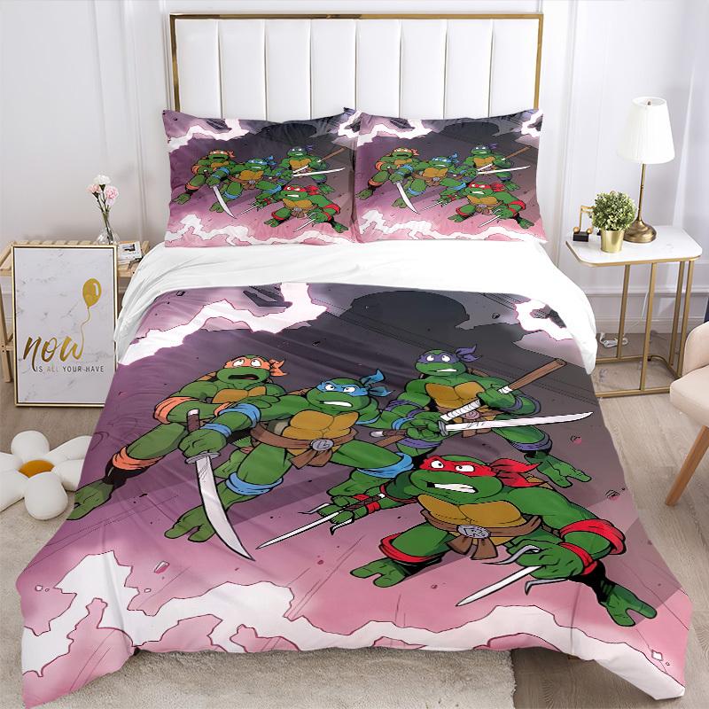 3pcs Turtles Duvet Cover Set, 1 Duvet Cover + 2 Pillowcases (No Insert), High-Definition Print, Home & Dorm Set yy251208008