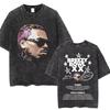 Washed Chris Brown Music Album Cover Print Tshirt Breezy Bowl XX Tour  Merch T Shirts Men Women Hip Hop High Quality Tshirt