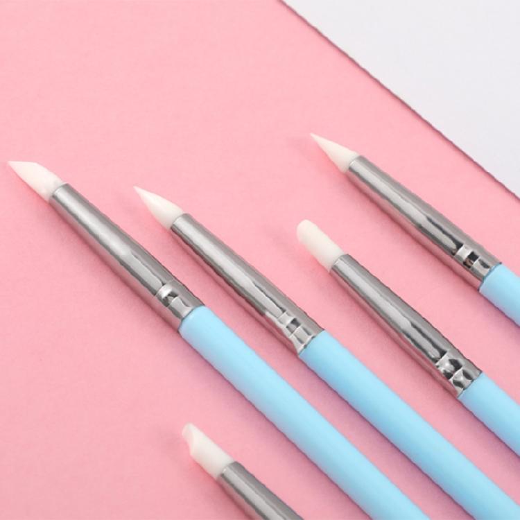 5Pcs Silicone Clay Sculpting Tool Modeling Dotting Tool Pottery Embossing Tool for Rock,Nail,Blending,Drawing,Modeling