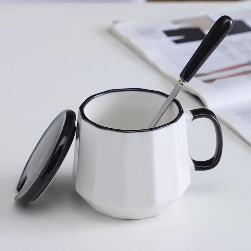 Simple Solid Color Mug Coffee Cup and Plate Two Piece Set Nordic Style Ceramic Water Cup Coffee Cup Milk Cup Breakfast Cup