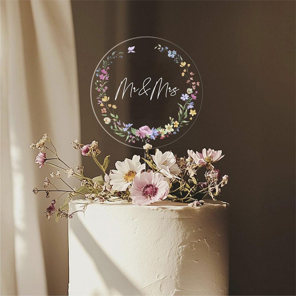 Acrylic Wedding Cake Toppers Multicolor Cake Decorative Card Wedding Party