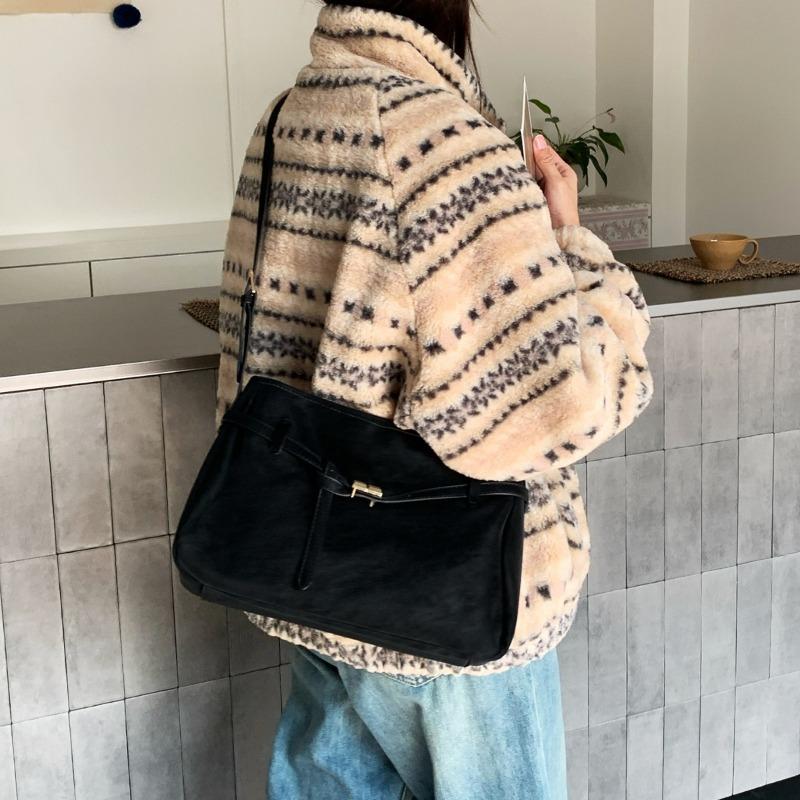 Сумка через плечо с утонченным дизайном для стиля business casual, Однолямочная сумка с дизайном под мышку, Сумка-ведро