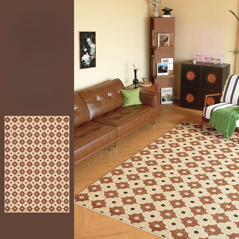Blue Geometric Design Area Rug – Creative High-End Luxury Floor Mat for Living Room  Bedroom, Soft Sofa Bedside Carpet