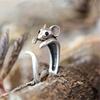 Cute Mouse Open Ring Niche Animal Design Finger Ring Jewelry Party Favors Daily Wear