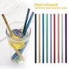 Portable Kitchen Accessories Heart-shaped Metal Straws Reusable Straw Drinking Straw Bar Tool