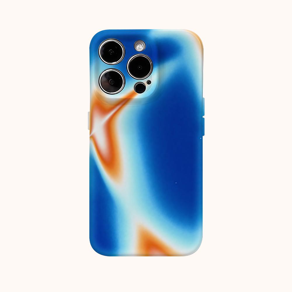 Fluid Waves Blue & Orange Phone Case for IPhone 17AIR 16E 16 15 14 13 12 11 17 Pro Max Plus Double-layer Back Cover