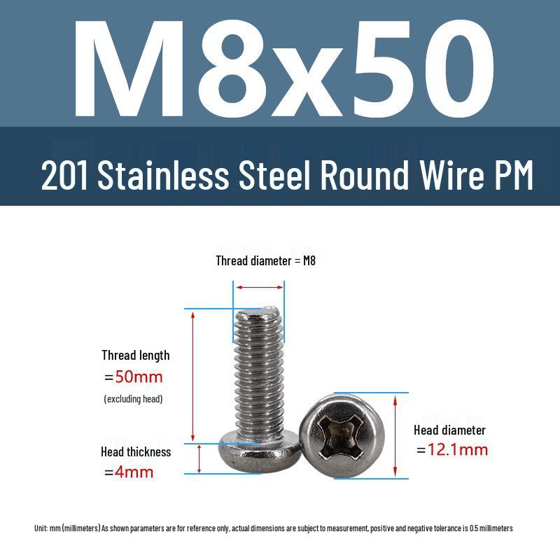 Yigu Yigu Stainless Steel Phillips Round Head Machine Screws M2-M8