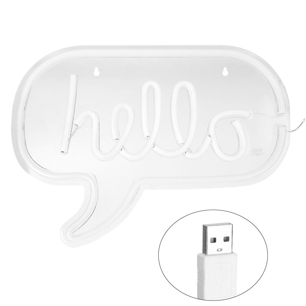 HELLO Letters LED Neon Light Wall Hanging Sign для бара Спальня Гостиная