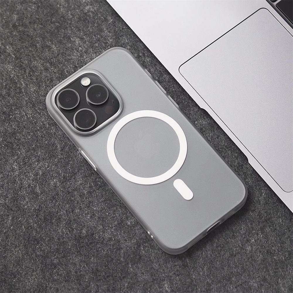 1.0 MM Ultra Thin Magnetic Translucent Matte Case For iPhone 17 16 15 Pro Max 14 13 12 Magsafe Wireless Charge Slim Hard Cover