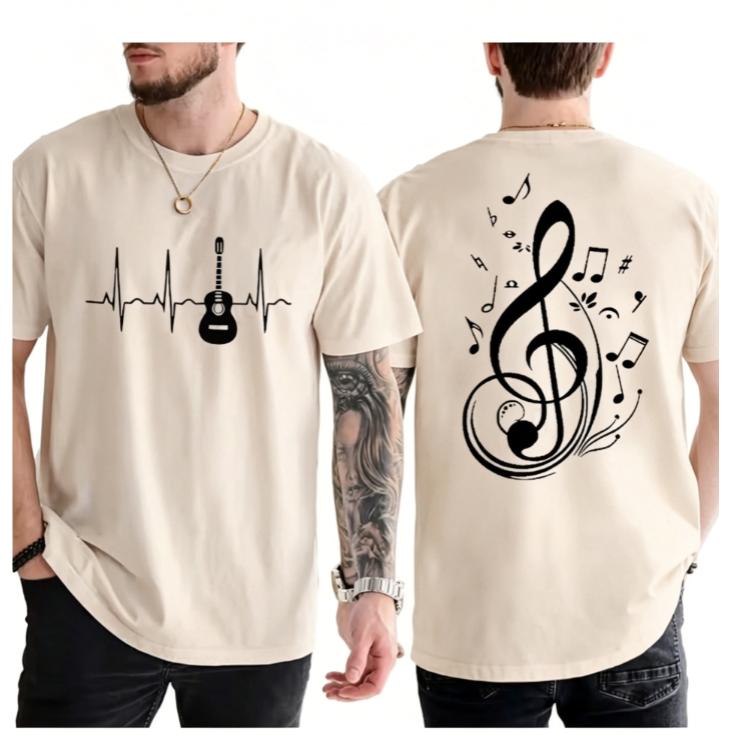 Unisexs Fashion Tshirt Summer Street Round Neck Casual Camisetas Tshirt Music Notes Design TShirts for WoUnisex Unisex Short Sleeve
