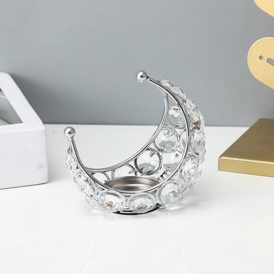 Подсвечник в форме луны, металлический подсвечник в форме луны, настольный подсвечник для украшения стола, свадебной вечеринки, домашнего декора