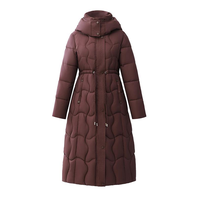 New winter thickened warm fashion down cotton clothes medium and long over the knee waist thin cotton clothes women's coat