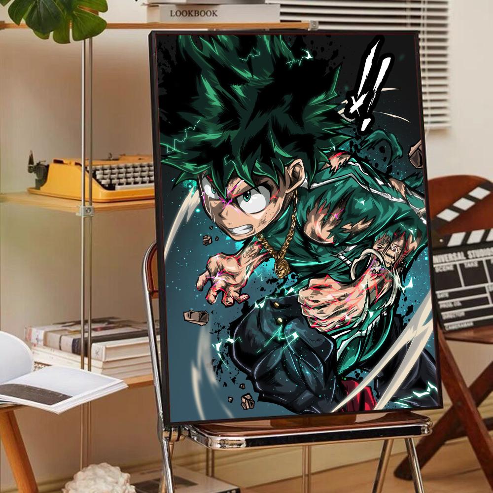 Мой герой A-Academia Deku постер аниме постеры липкие HD качество настенное искусство ретро постеры для дома кавайные постеры для декора комнаты