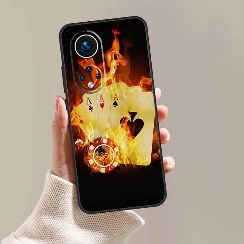 Пики Покер Игральные Карты Туз Чехол Для Honor Magic 8 6 5 7 Pro X9d X9c X9b X9a X8c X8b Win RT 50 70 90 200 400 Lite Обложка