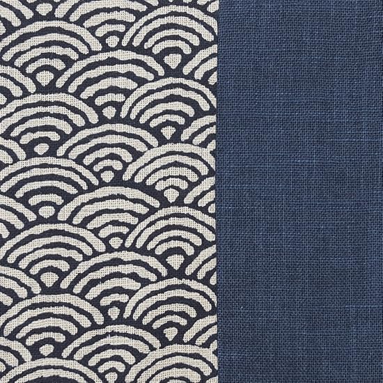 Handmade Studio FUJITA Chopstick Case, Seigaiha (Wave) Pattern x Navy, Fabric, Personal Chopstick Po