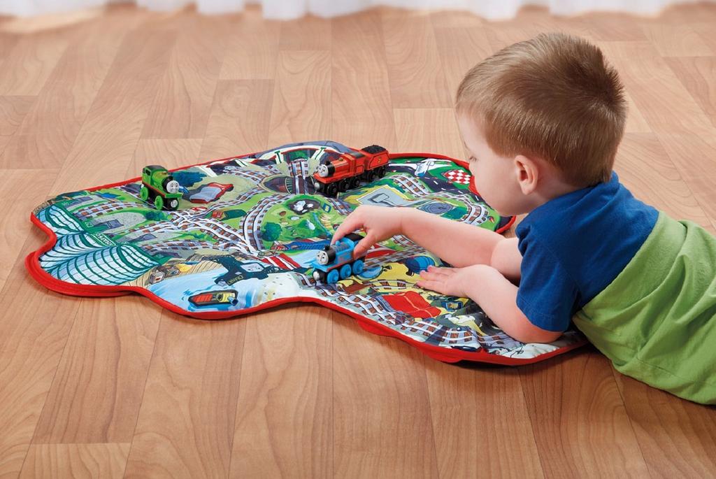 Паровозик Томас, деревянная серия рельсов, 2WAY, сумка для уборки, игровой коврик Sodor Island & (БДГ70)