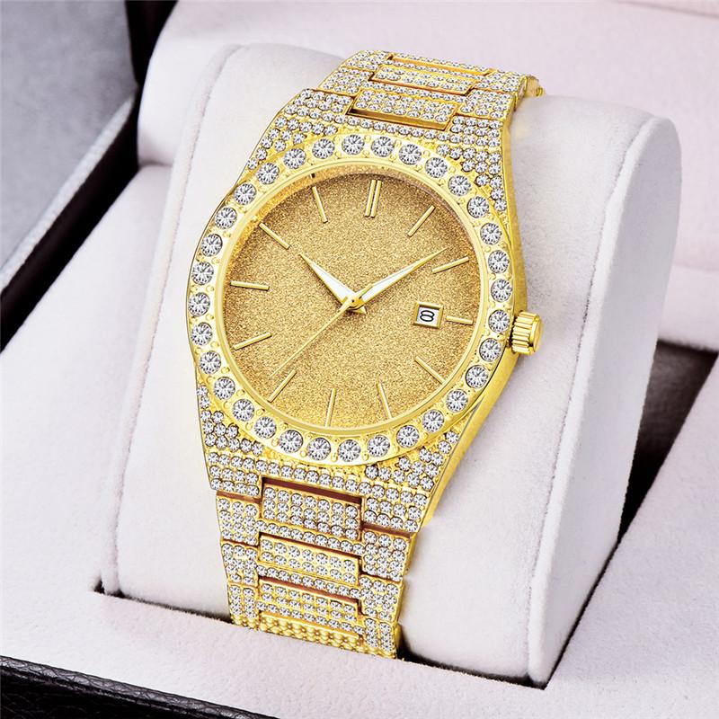 Reloj Hombre Original Big Brand Men Watches Casual Alloy Band Diamond Date Quartz Gifts Wrist Vintage Watch Relogio Masculino