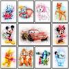 5D DIY Diamond Painting Disney Cartoon Mickey Mouse Bambi Dumbo Cars Full Round Diamond Mosaic Embroidery Cross Stitch 3D