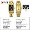 Женские квадратные часы OFNS - Хит Douyin, Роскошные и Модные, Кварцевые с 2.5 стрелками, Водонепроницаемый дизайн