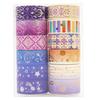 12 Rolls/set Constellation Series Laser Masking Tape Set Purple Star Gold Foil Paper Scrapbook DIY Student Stationery