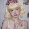 Парик HAIRCUBE, короткий парик с локонами, золотой парик для переодевания, полный парик с завивкой, популярный женский стиль Харадзюку, Лолита, маленькое лицо, косплей, термостойкий