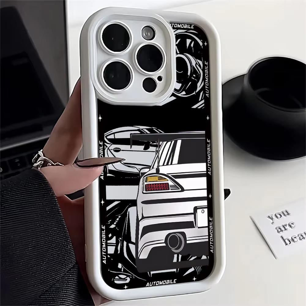 Крутой чехол для телефона автомобиля для iPhone 17 Air 16 e 15 14 13 12 11 Pro Max Plus Mini SE 2020 2022 Мягкая задняя крышка