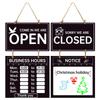 Двусторонняя табличка с часами работы магазина Открыто и Закрыто Табличка с часами Декоративные приветственные доски Табличка с часами работы для магазина, лавки, спортзала